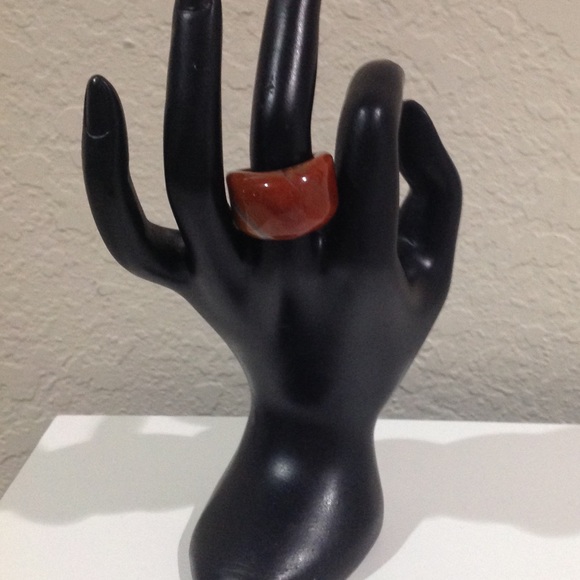Quartz Brown Stone Ring - Picture 1 of 6